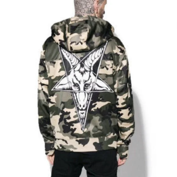 Blackcraft Cult Sweaters Blackcraft Cult Baphomet Camo Hoodie